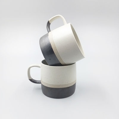 OEM White Silk Screen Ceramic Stoneware Mugs , 10 Oz Stoneware Coffee Mugs