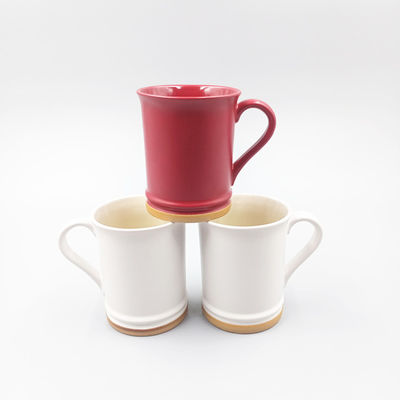 13oz Red Glazed  Customize Ceramic Stoneware Mug  With Large Handle