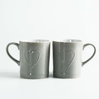 Dishwasher Safe Glazed 10 Oz Porcelain Coffee Cups Grey As Birthday Gift