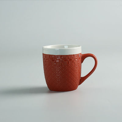 Colorful Glazed Ceramic Espresso Cup  With Embossed 3D
