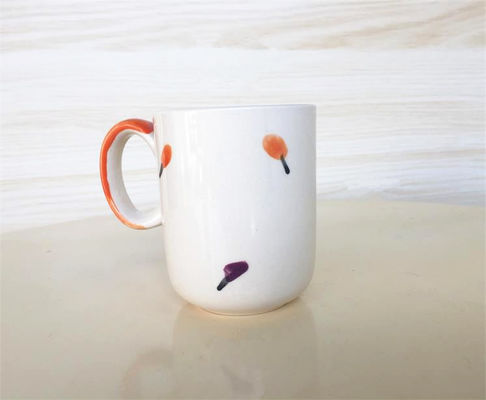 Orange Promotional 170ml Stoneware Coffee Mug , 6 Oz Cappuccino Cup