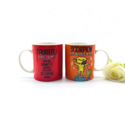 Customized Color SGS Approve 11oz Ceramic Drinking Mugs , Ceramic Beer Glass