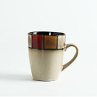 Ceramic Coffee Cup With Round Shape And Grey Reactive Glaze Black Inside