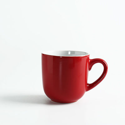 8cm BV Certified Chinese Red Glazed Ceramic Stoneware Mugs White Inside