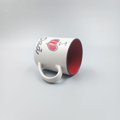 Durable Red Inside 18oz Ceramic Drinking Mugs , 500ml Ceramic Mug For Father'S Day