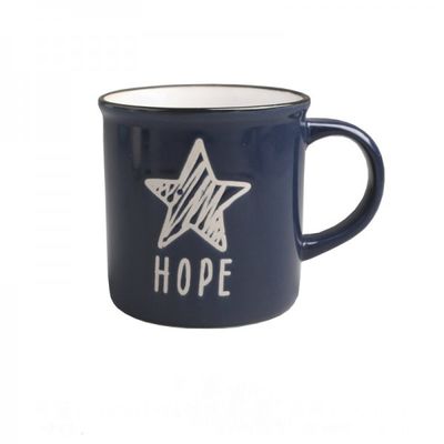 Stoneware Star Silk Screen Cup Ceramic Promotional Cheap Mug Coffee Mug Porcelain