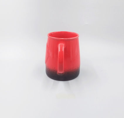 20oz Embossed Red Glazed Stoneware Coffee Mugs Large Capacity