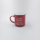Silk Screen Ceramic Coffee Mugs Red Glazed 9oz