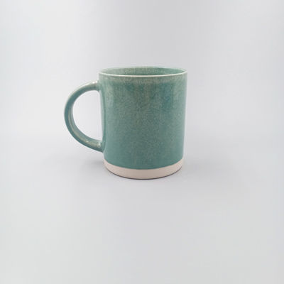 Kiln Glazed Ceramic Beer Mugs Green Color Milk Mugs With Customized Logo