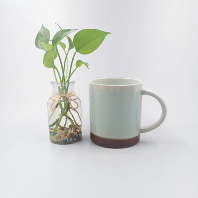 Reactive Color Glazed Ceramic Mug With Two Colors Mixed Stoneware Coffee Cup