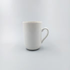 Daily Use Round 400ml White Ceramic Tea Cups , 14 Oz White Coffee Mugs