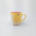 BV Certified Yellow 10cm Tall Stoneware Coffee Mugs Double Color