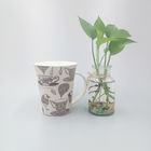 10oz Matte Decal White Glazed V-Shaped Ceramic Coffee Mug