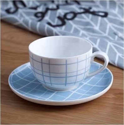 Cloth Patterned New Bone China Ceramic Cup And Saucer Set For Gift