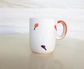 Orange Promotional 170ml Stoneware Coffee Mug , 6 Oz Cappuccino Cup