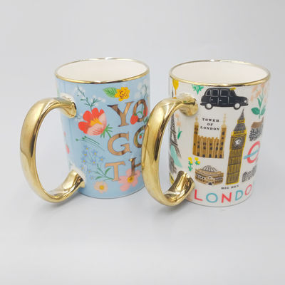 Electroplating Decal Custom Ceramic Mugs 14oz