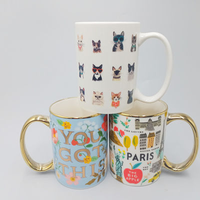 Electroplating Decal Custom Ceramic Mugs 14oz