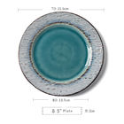 Home Ice Crackle Porcelain Dinner Plate Glazed 8.5 Inches