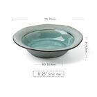 Cusomized Logo 8.25 Inch Ceramic Salad Mixing Bowls Ice Crackle Glazed