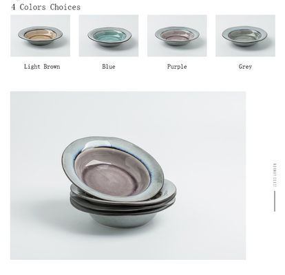 Cusomized Logo 8.25 Inch Ceramic Salad Mixing Bowls Ice Crackle Glazed