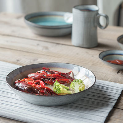 10.5 Inches Ice Crackle Glaze Ceramic Ramen Bucket Soup Bowl Creative