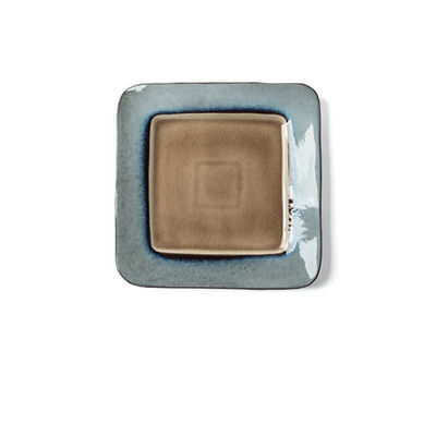 Square Shape Crackle Glaze Ceramic Dinner Plates for Salad