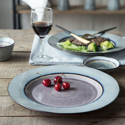 Ice Crackle Glaze Beef Ceramic Dinner Plates Creative 11.5 Inches