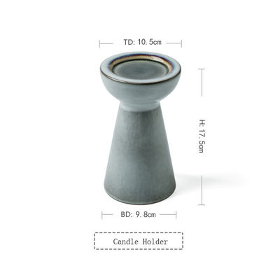 Ice Crackle Glaze Ceramic Candlestick Holder For Dining Room Home Decoration