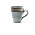 Square Crackle Ceramic Glaze Flared Lip Mug For Drinking Iced Coffee