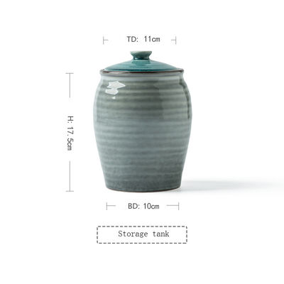 Ice Crack Glaze Seal Ceramic Storage Jar With Lid