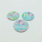 Flamingo Printed Absorbent Ceramic Cork Backing For Coasters