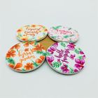 Vibrant Floral Design Drink Absorbent Ceramic Coasters With Cork Back