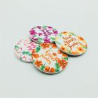Vibrant Floral Design Drink Absorbent Ceramic Coasters With Cork Back