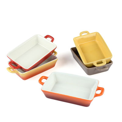 Kitchen Nordic Double Handle Bakeware Pan Nonstick Ceramic Baking Tray Set