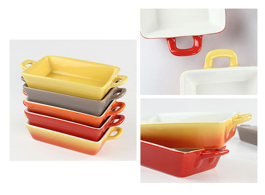 Kitchen Nordic Double Handle Bakeware Pan Nonstick Ceramic Baking Tray Set