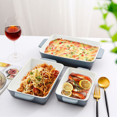 Rectangular Shaped Bakeware Casserole Dish Ceramic Oven Baking Pan Set