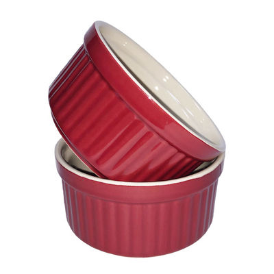 Ceramic 6 Sets Souffle Pudding Bowls Small Pie Pan For Dessert Cooking