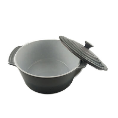 Restaurant Round Ceramic Fondue Pot With Two Handles