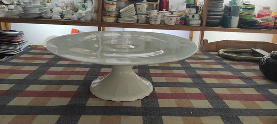 Ceramic Cheese Wedding Cake Stand White Round