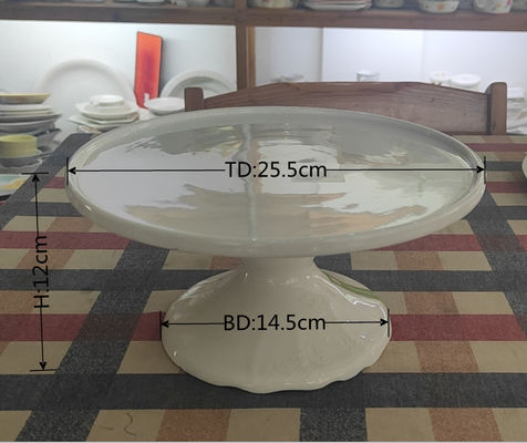 Ceramic Cheese Wedding Cake Stand White Round