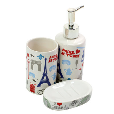 Custom Glazed Decal Ceramic Set for Bathroom