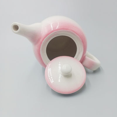 Red Glaze Gradual Change Japanese Teapot With Ceramic Lid And Spout