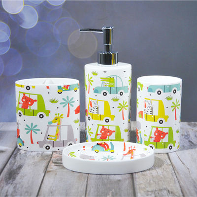 Decal Glaze Bathroom Accessories Set Ceramic