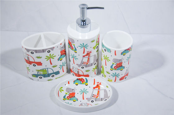 Decal Glaze Bathroom Accessories Set Ceramic