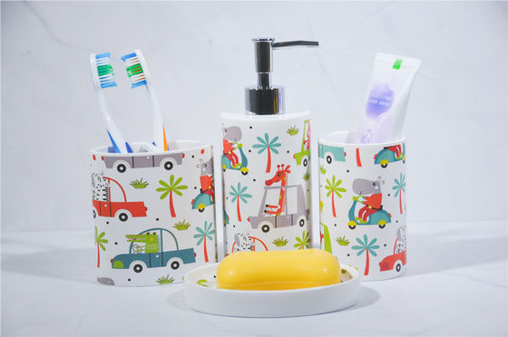 Decal Glaze Bathroom Accessories Set Ceramic
