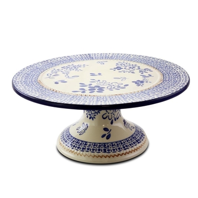 Chinese Ceramic Plate Porcelain Cake Stand Blue And White Color