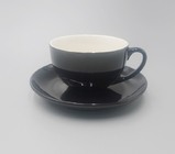 Restaurant Ceramic Coffee Cup Set Custom Porcelain Tea Coffee Cup With Saucer