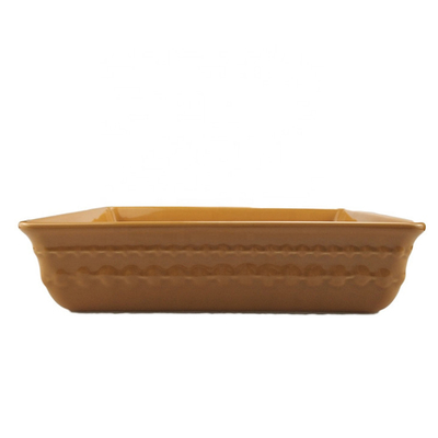 Nordic Yellow Ceramic Baking Dish Stoneware Large Size