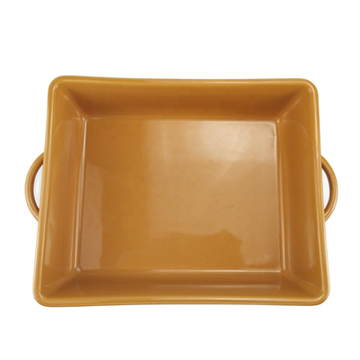 Nordic Yellow Ceramic Baking Dish Stoneware Large Size