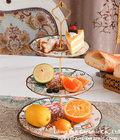 European Three Layer Ceramic Fruit Plate Gold Plated For Export